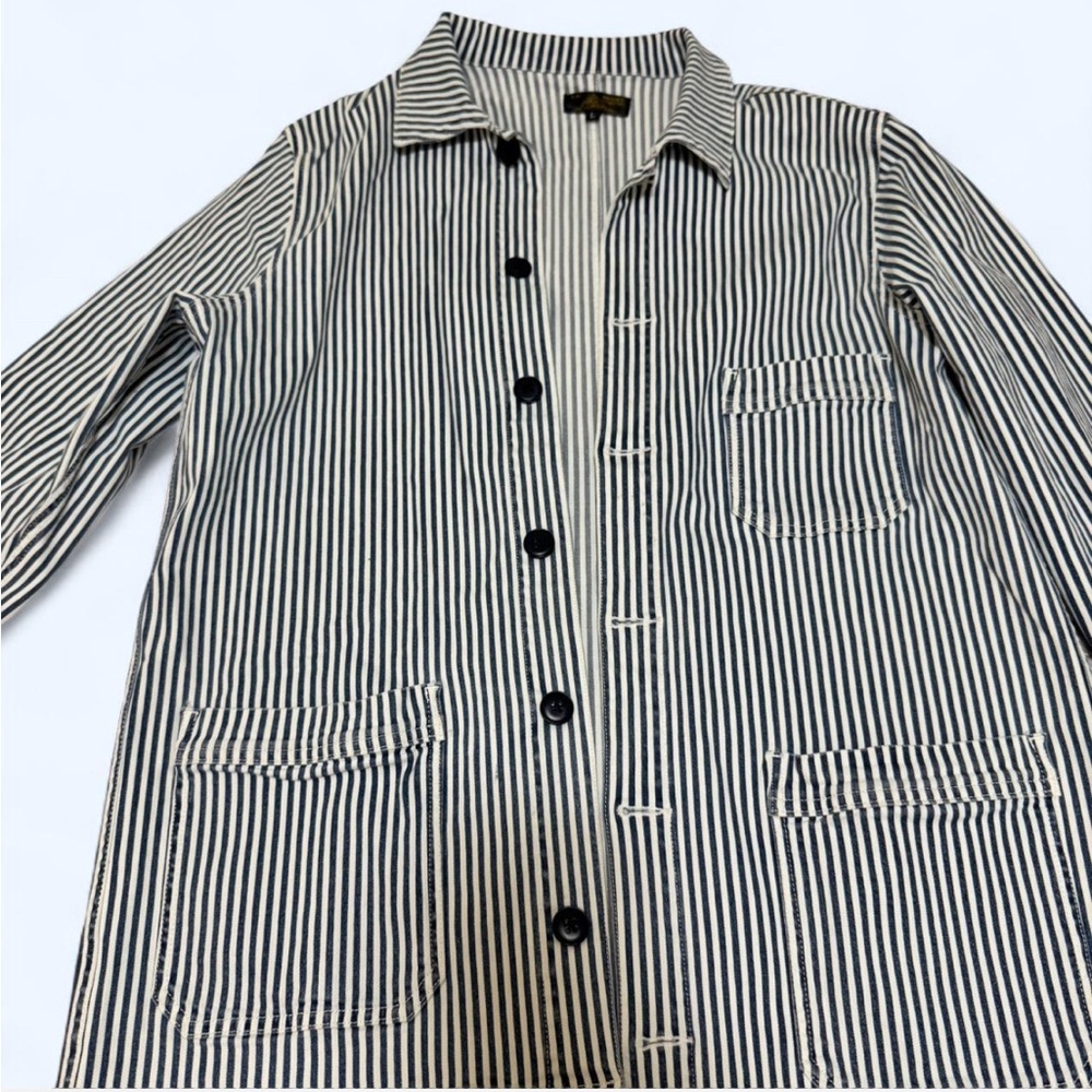 Striped Blue and White Chore Jacket